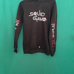 NEW ! Squid Game Title Logo Pullover Hoodie Black Size XL